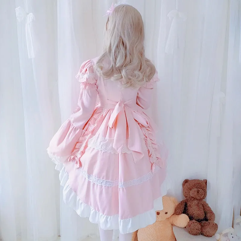 Kawaii Lolita OP Ruffles Maid Dresses