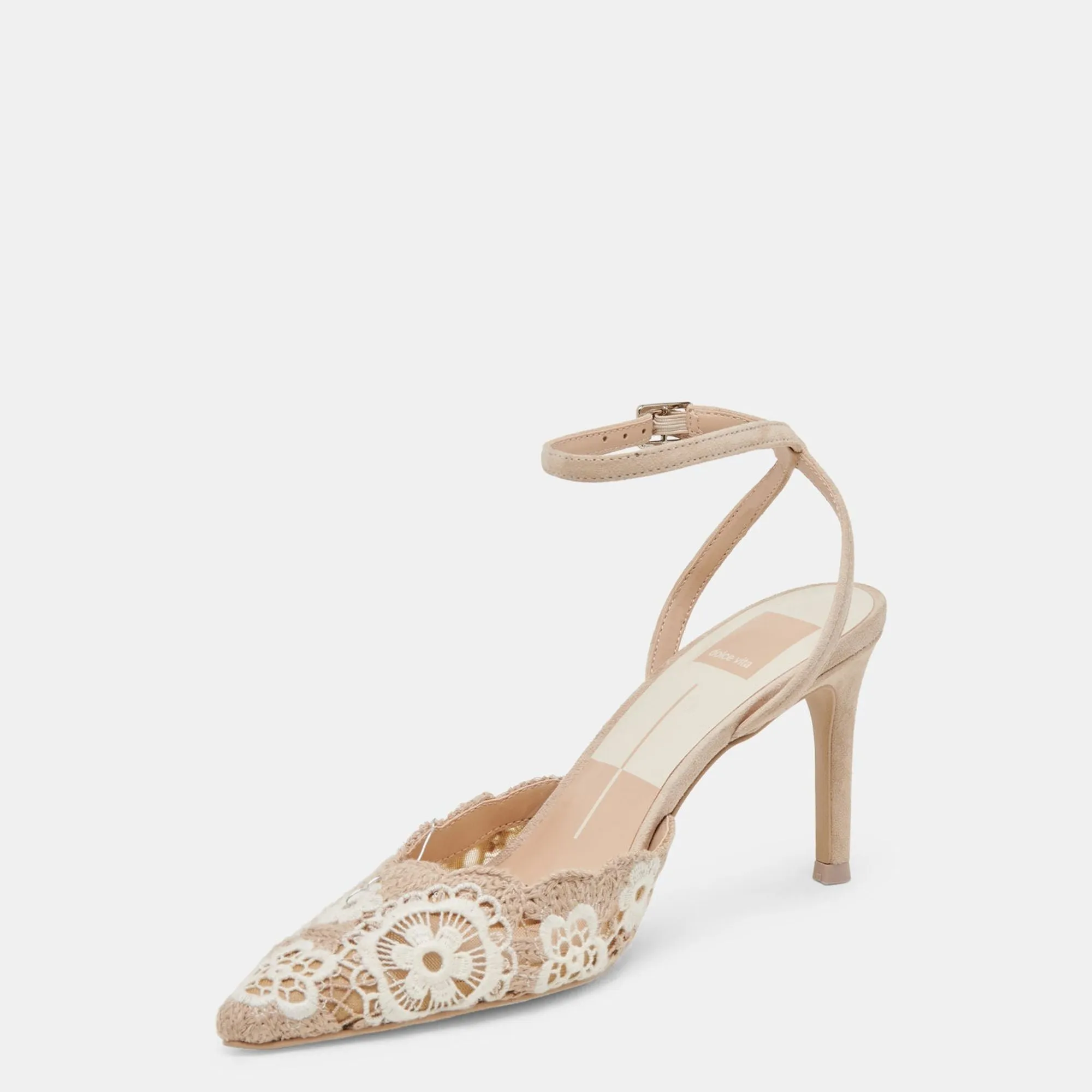 Kenedy Heels Taupe Multi Crochet