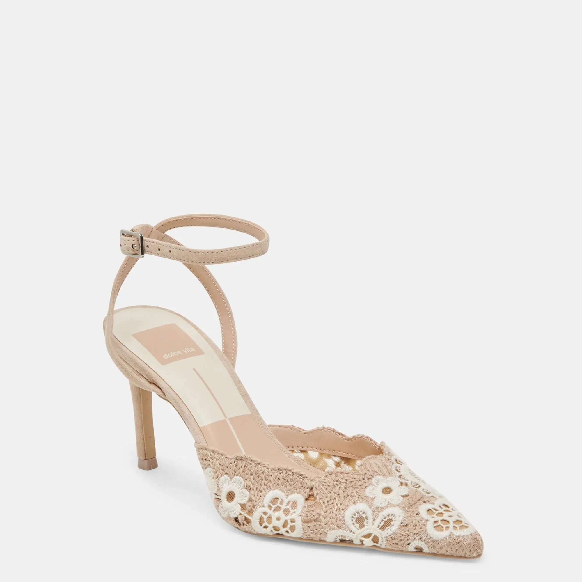 Kenedy Heels Taupe Multi Crochet