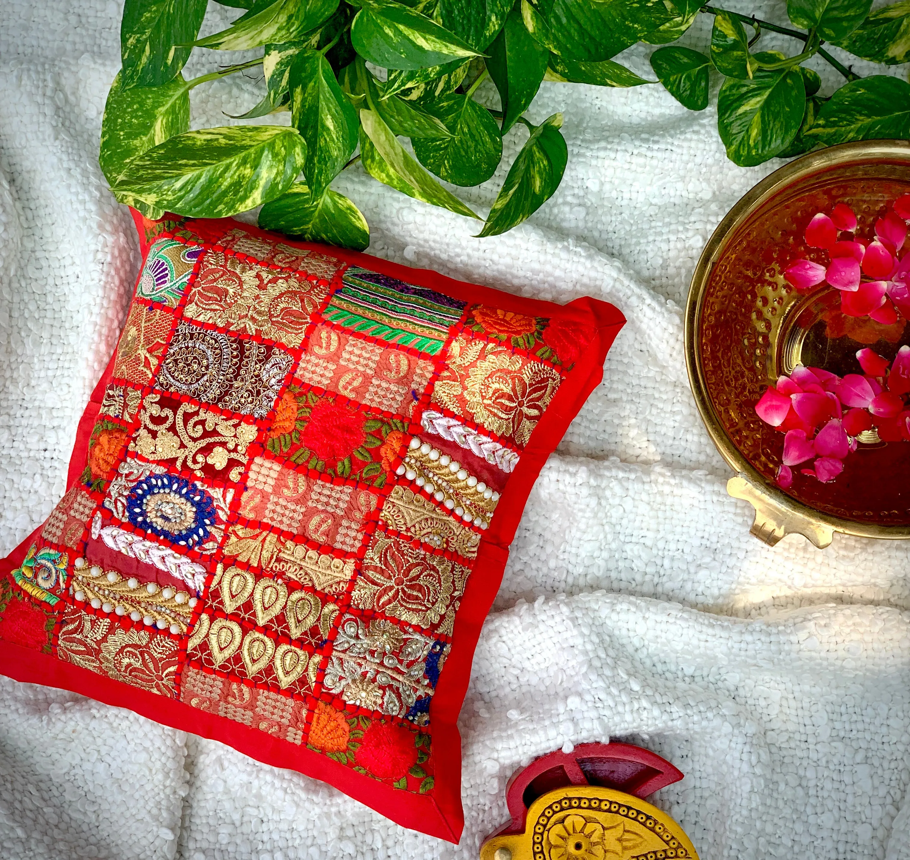 Khambadiya Patchwork Pillow