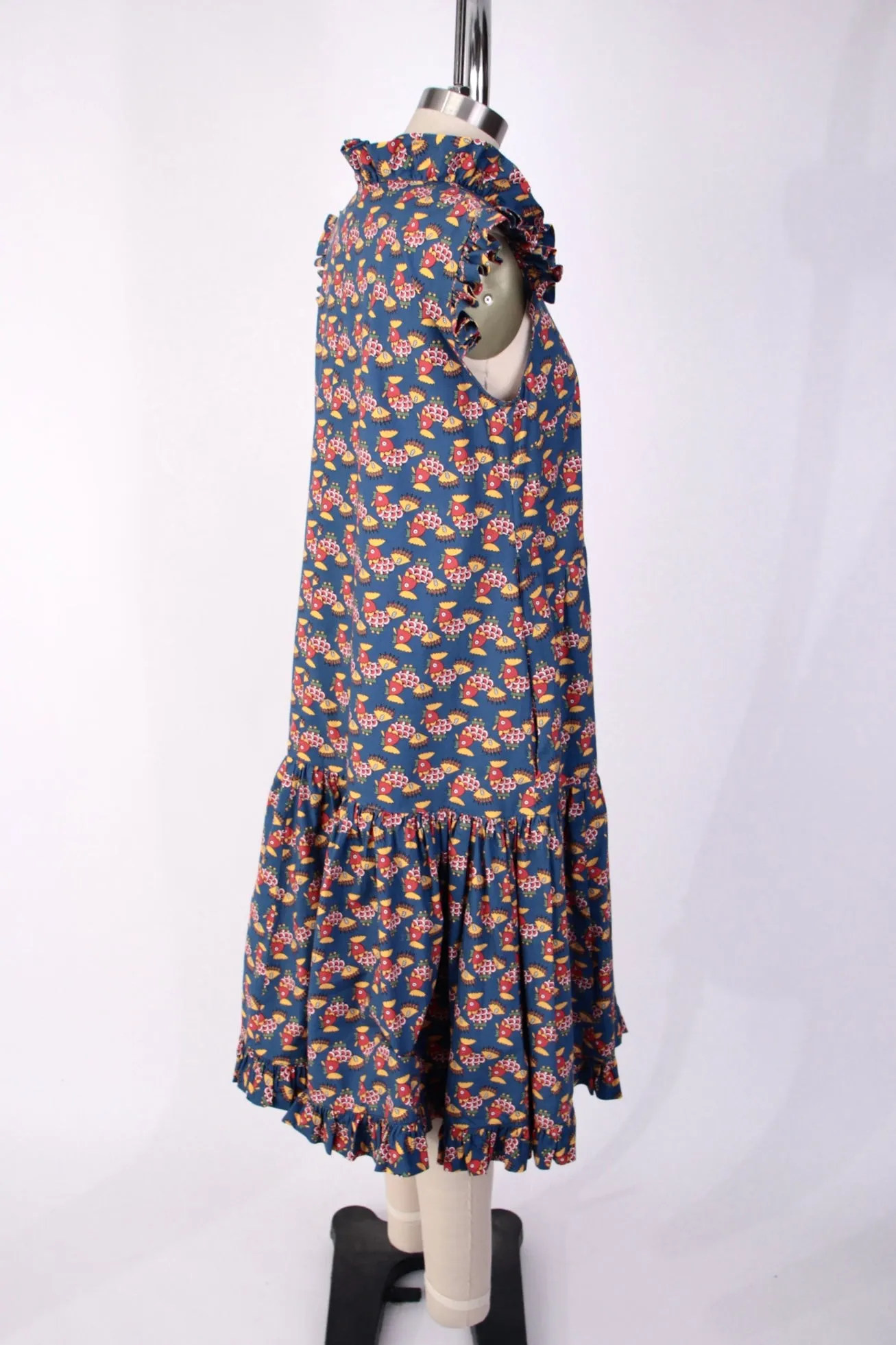 La Double J Fish Print Tiered Dress