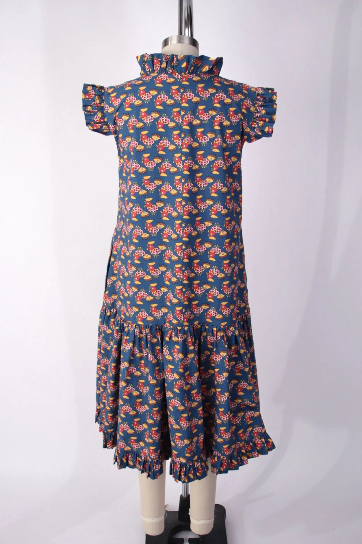 La Double J Fish Print Tiered Dress