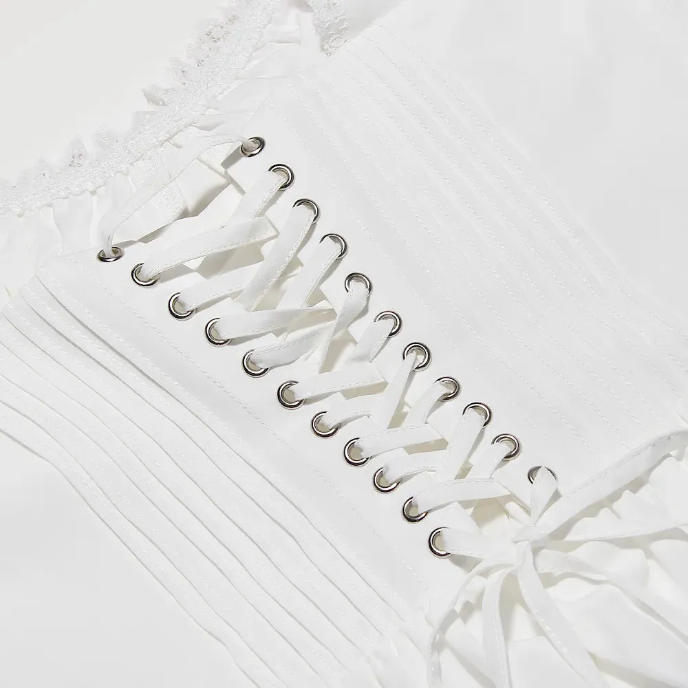 Lace Up Cinched Victorian Mini Dresses