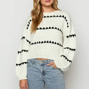 Lady  Crew Neck Pullover Sweater