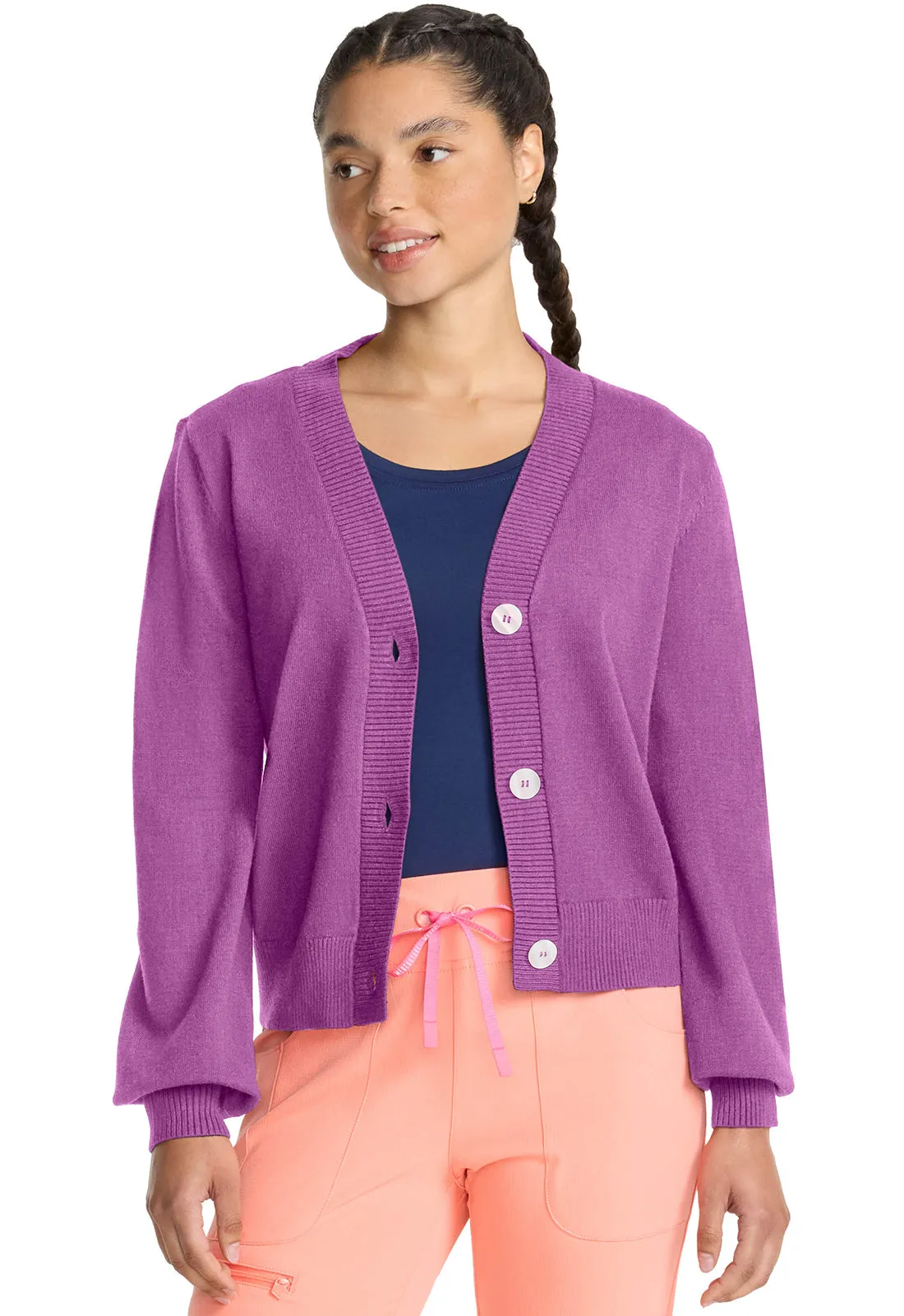 Layers MC320 Sweater Knit Cardigan Heather Orchid