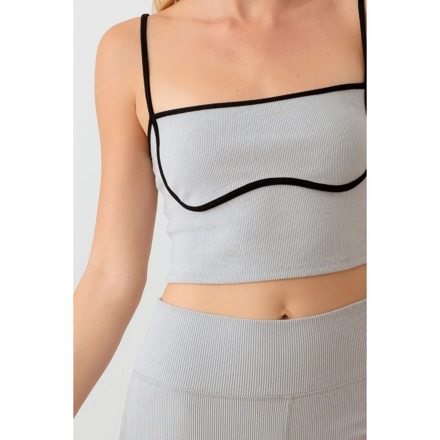 Le Lis Ribbed Crop Cami and High Waist Brushed Leggings Set