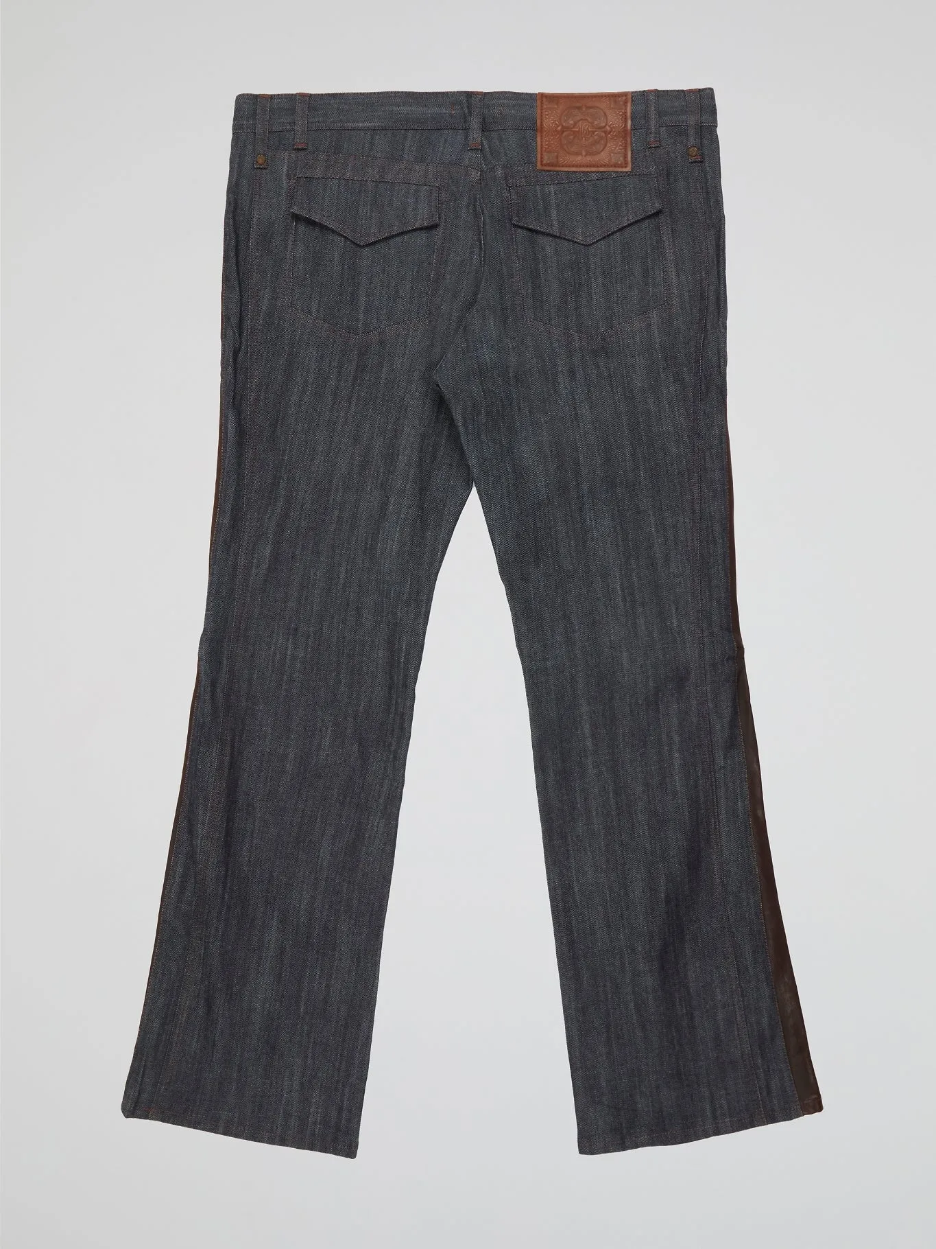 Leather Panel Denim Jeans