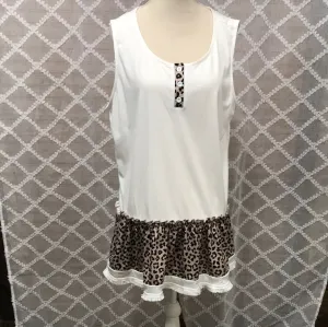 Leopard Trim White Top