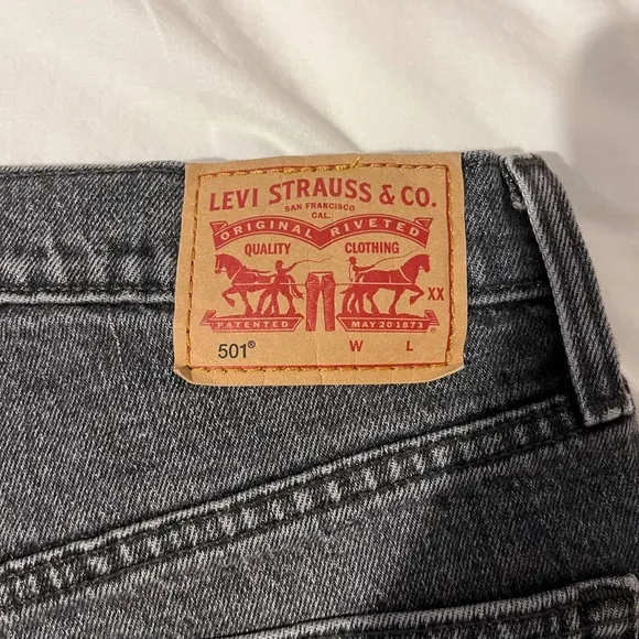 Levi’s 501 Black Distressed Shorts