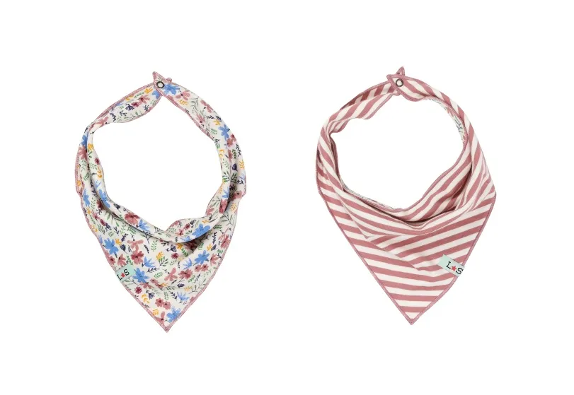 Lilly and Sid Organic Collection Reversible Bandana Bib Flowers