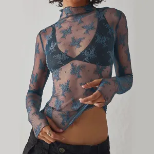 Long Sleeve Floral Lace Top