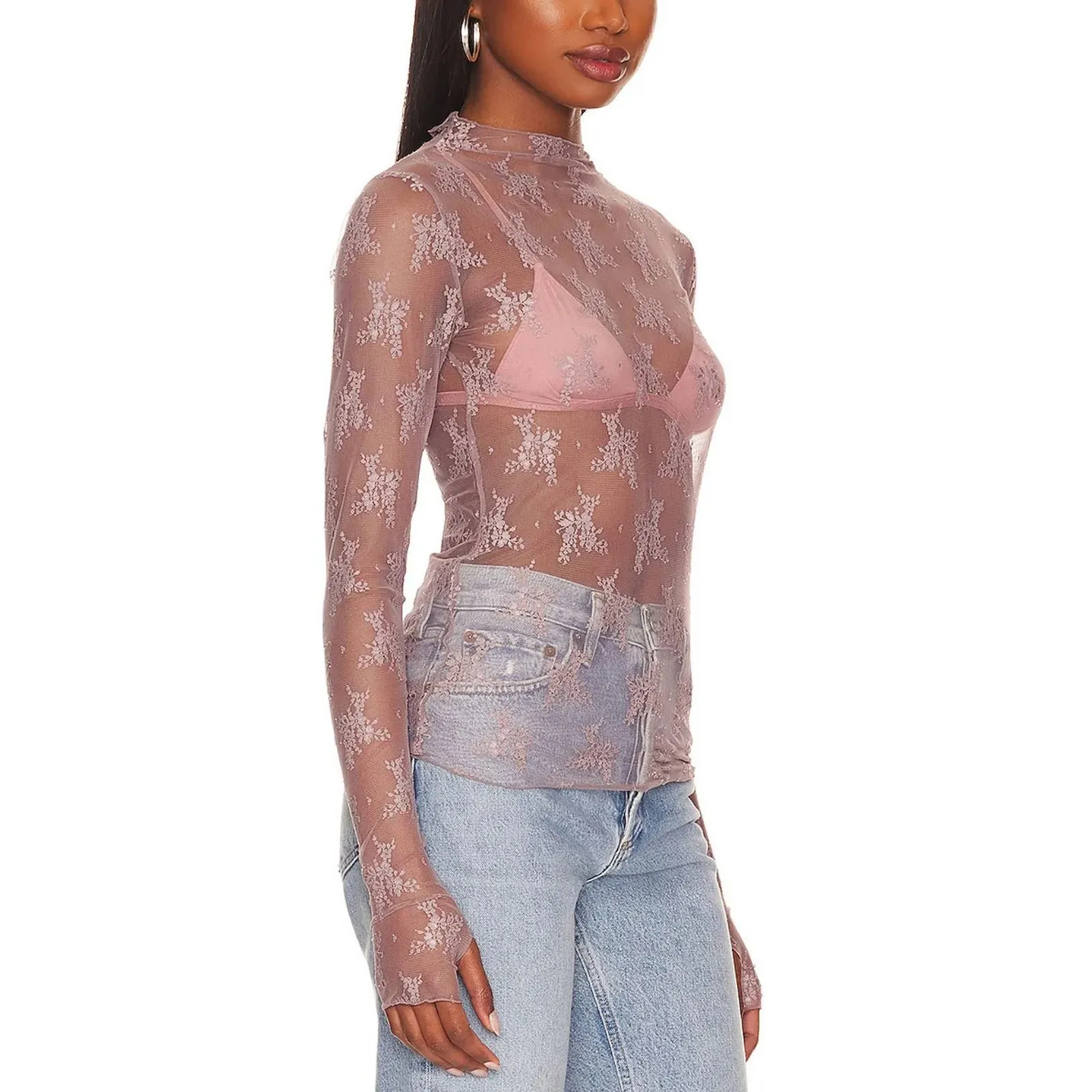 Long Sleeve Floral Lace Top