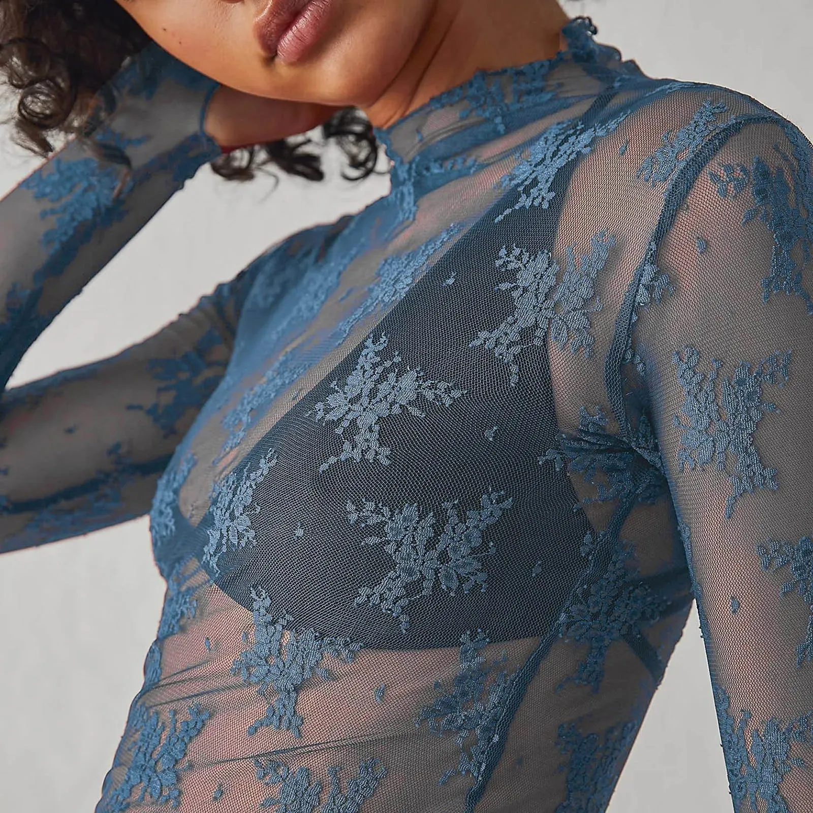 Long Sleeve Floral Lace Top