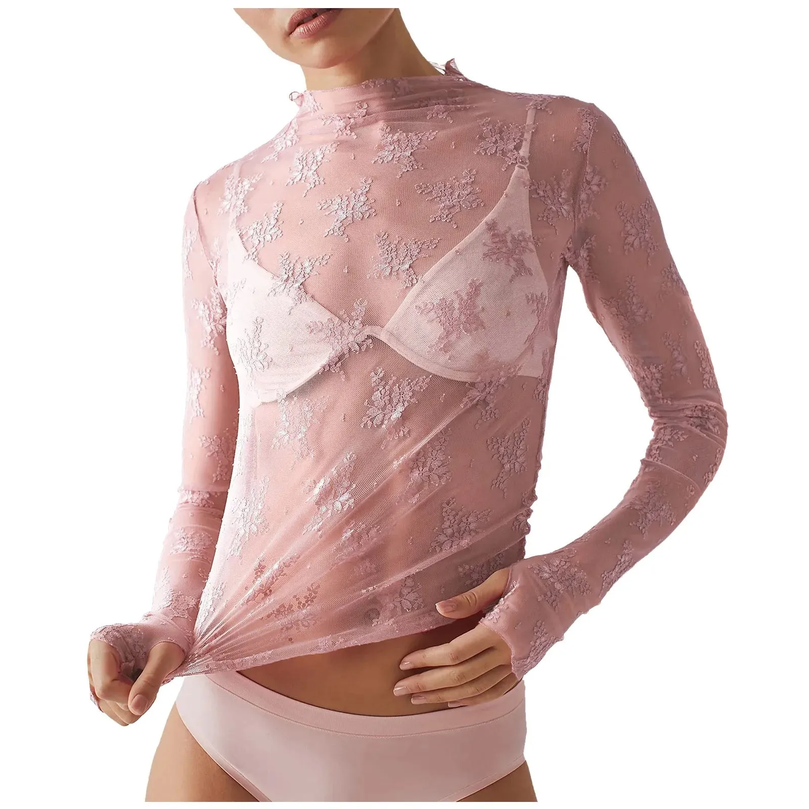 Long Sleeve Floral Lace Top