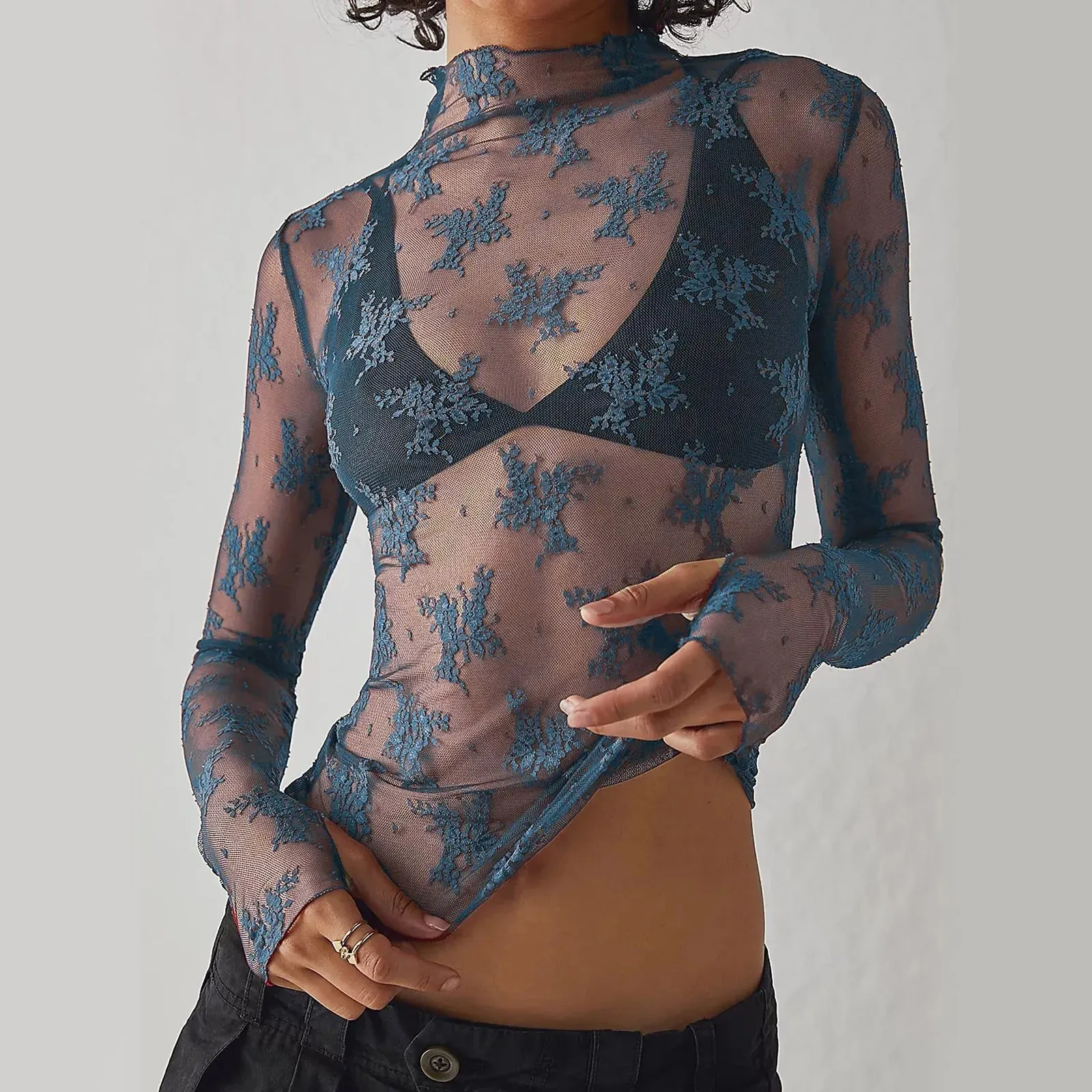 Long Sleeve Floral Lace Top