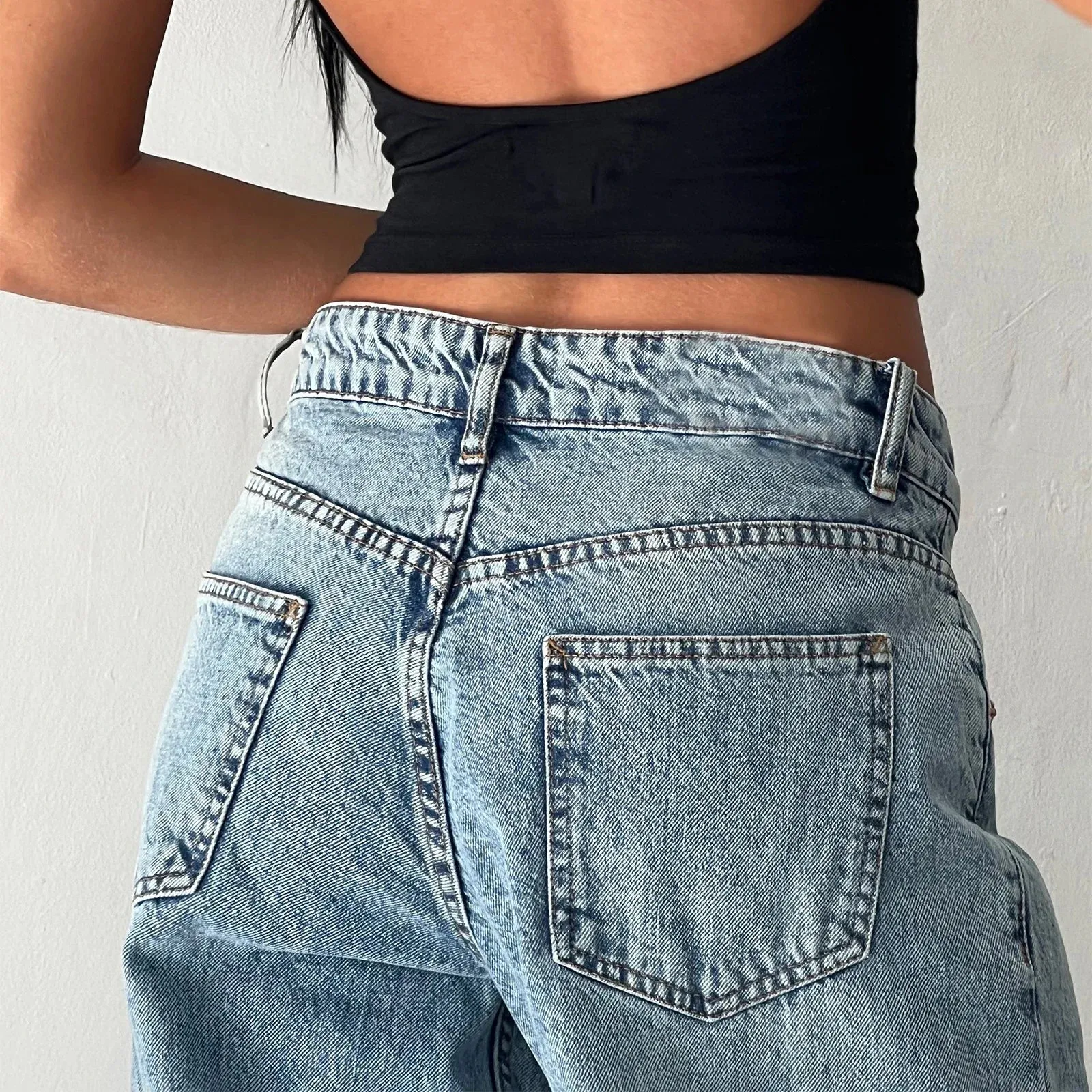 Low Waisted Multiple Pockets Pants