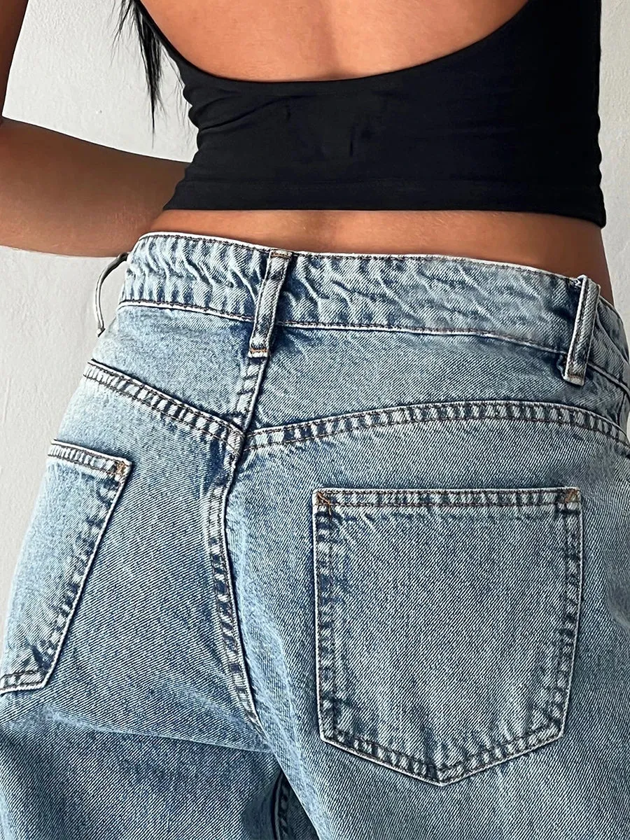 Low Waisted Multiple Pockets Pants