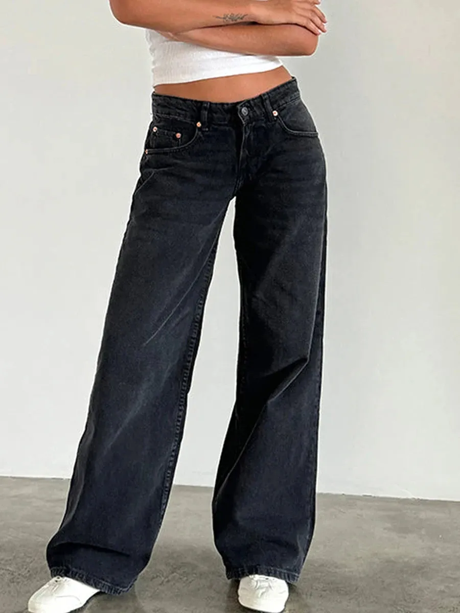 Low Waisted Multiple Pockets Pants