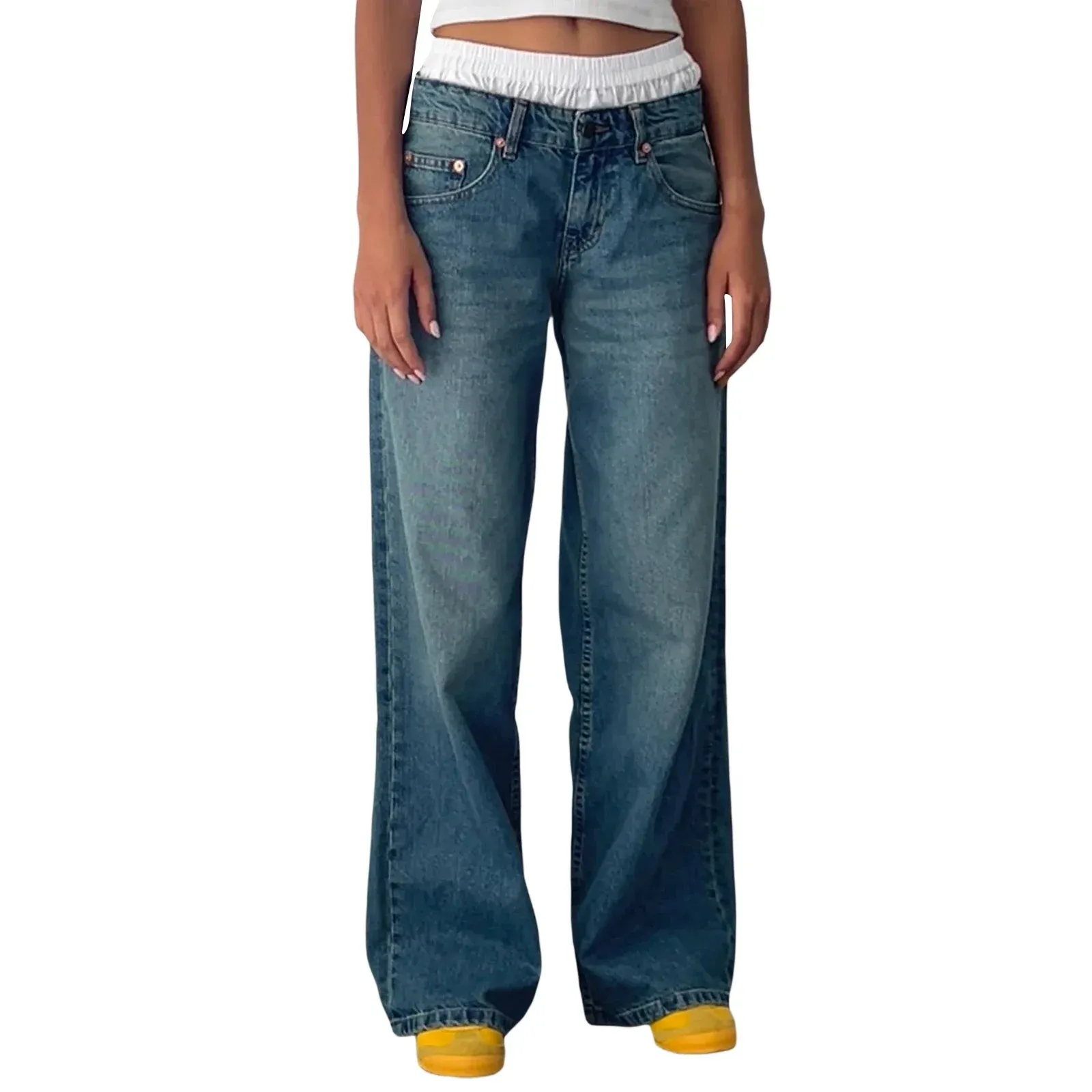 Low Waisted Multiple Pockets Pants