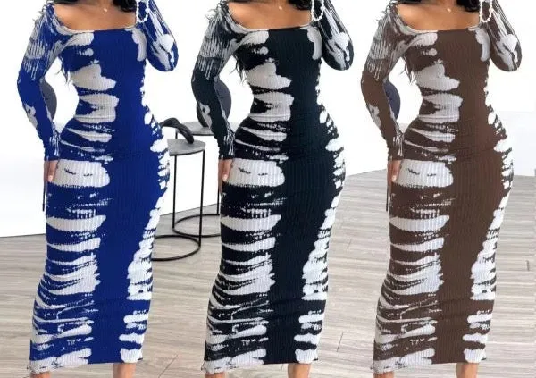 Lucy Tie Dye Bodycon Maxi Dress