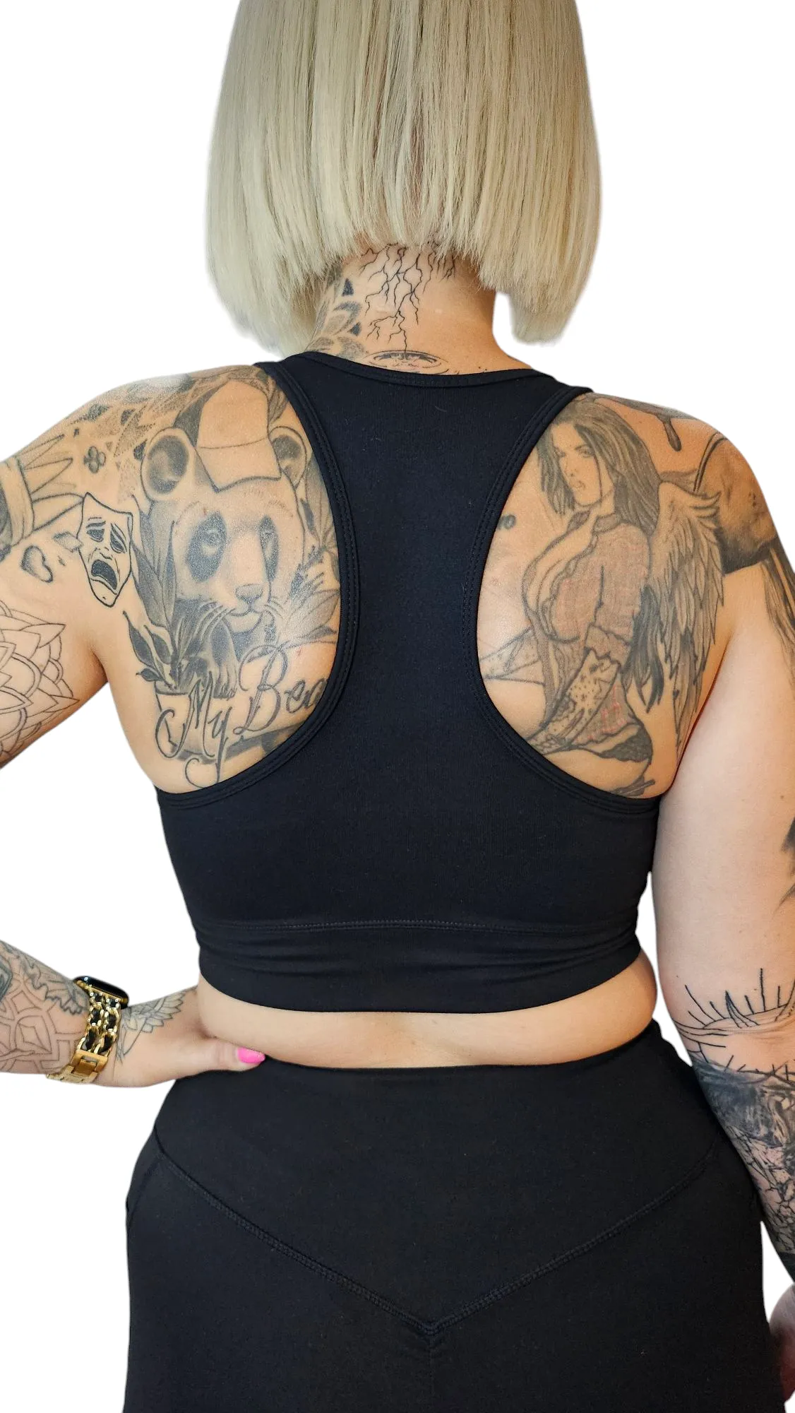 Luxe Black Licorice Racer Crop