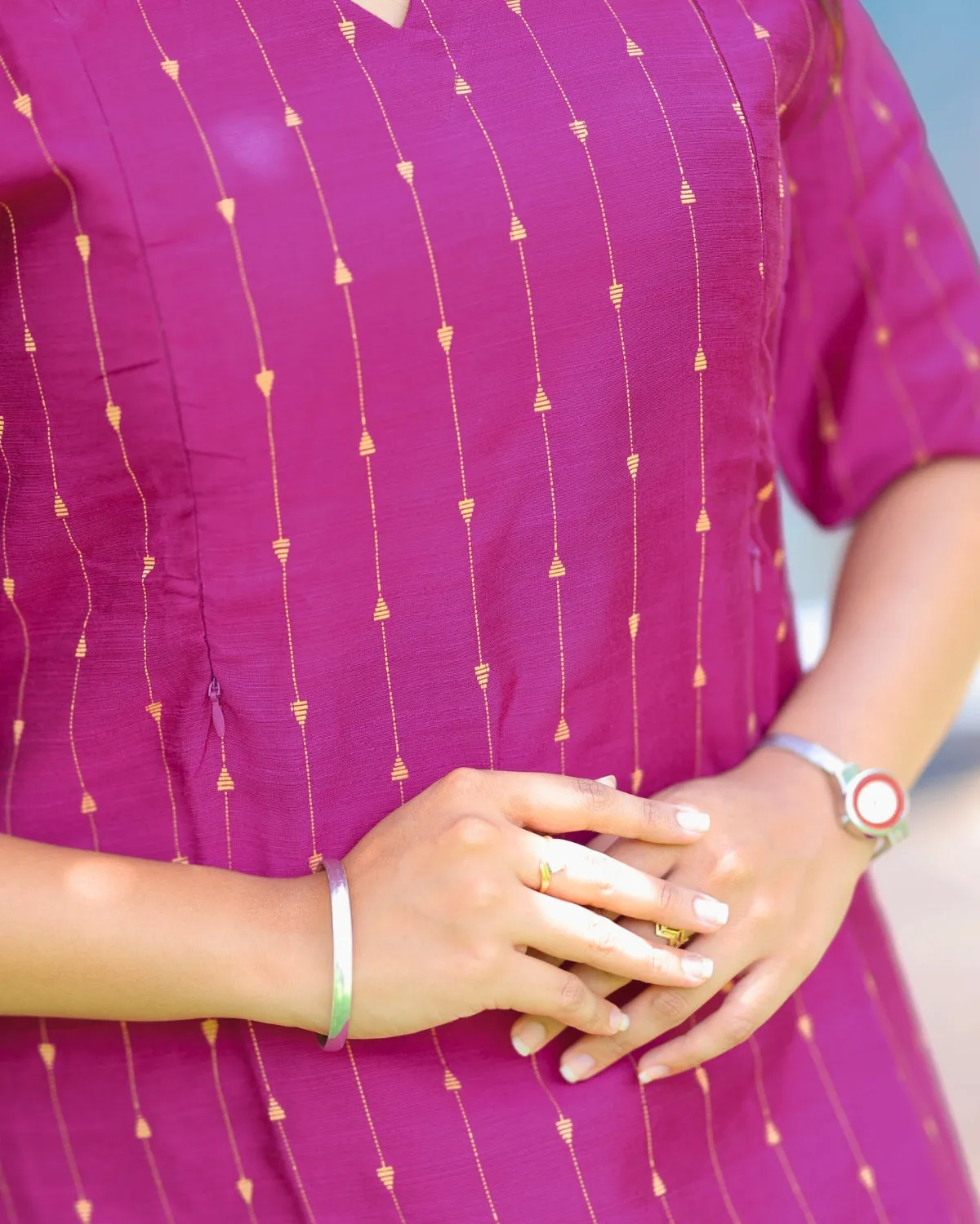 Magenta_Thugil | Maternity Kurti with Lining [TOP ONLY]