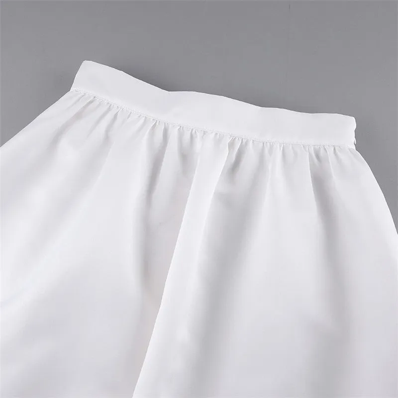 Matte Satin Puff Skirt In Solid Color