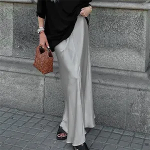 Matte Satin Slimming Trumpet Mermaid Long Skirt