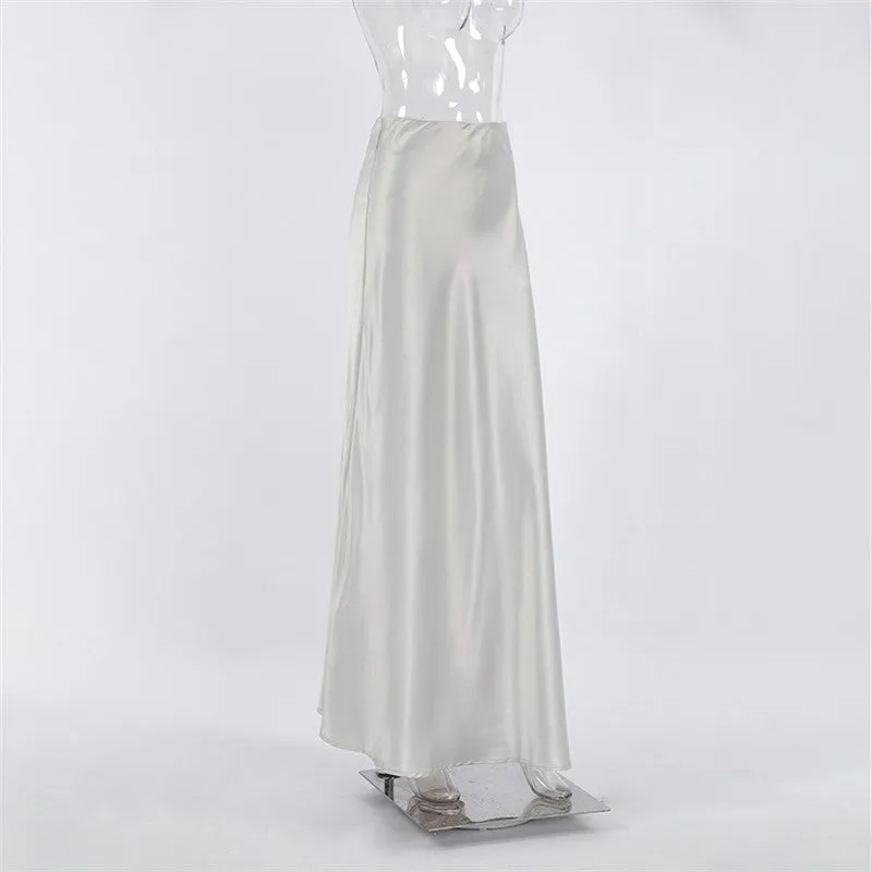 Matte Satin Slimming Trumpet Mermaid Long Skirt