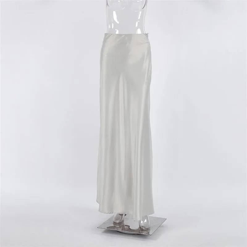 Matte Satin Slimming Trumpet Mermaid Long Skirt