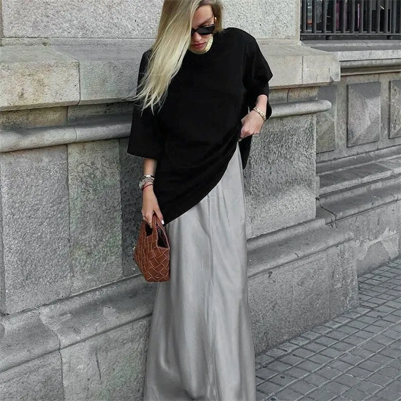 Matte Satin Slimming Trumpet Mermaid Long Skirt