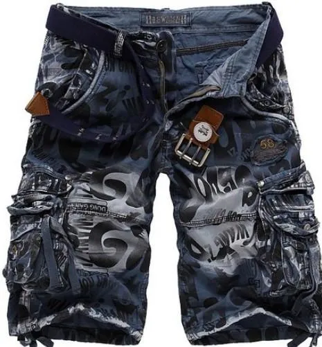 Men's Half Camouflage Military Style Shorts