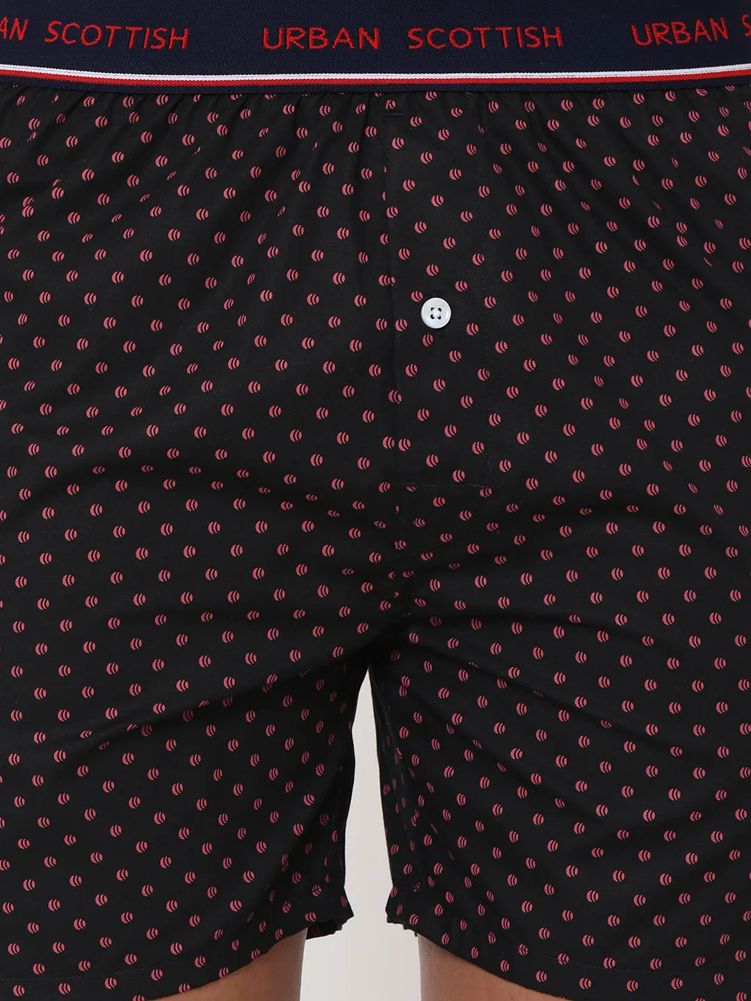Men's Multicolor, 100% Cotton, Printed, Regular Fit, Outer Elastic, Mid-Rise, Boxers - Pack of 3