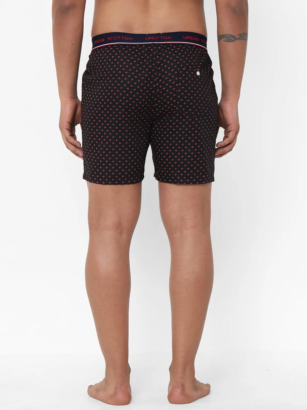 Men's Multicolor, 100% Cotton, Printed, Regular Fit, Outer Elastic, Mid-Rise, Boxers - Pack of 3