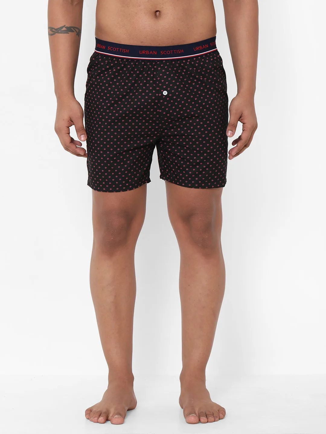 Men's Multicolor, 100% Cotton, Printed, Regular Fit, Outer Elastic, Mid-Rise, Boxers - Pack of 3