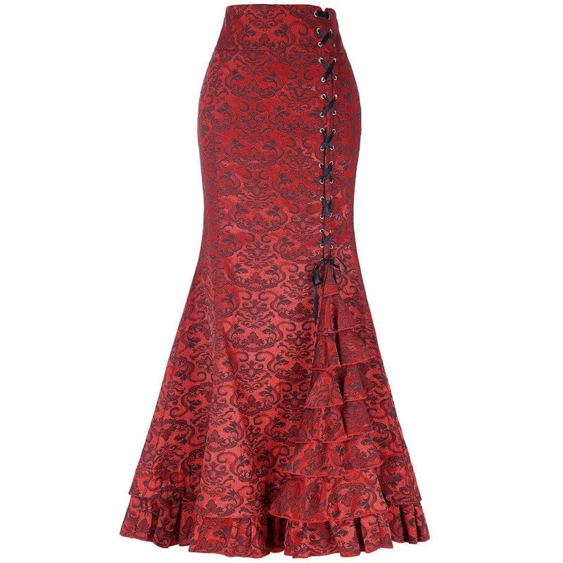 Mermaid Half Skirt With Jacquard Belt