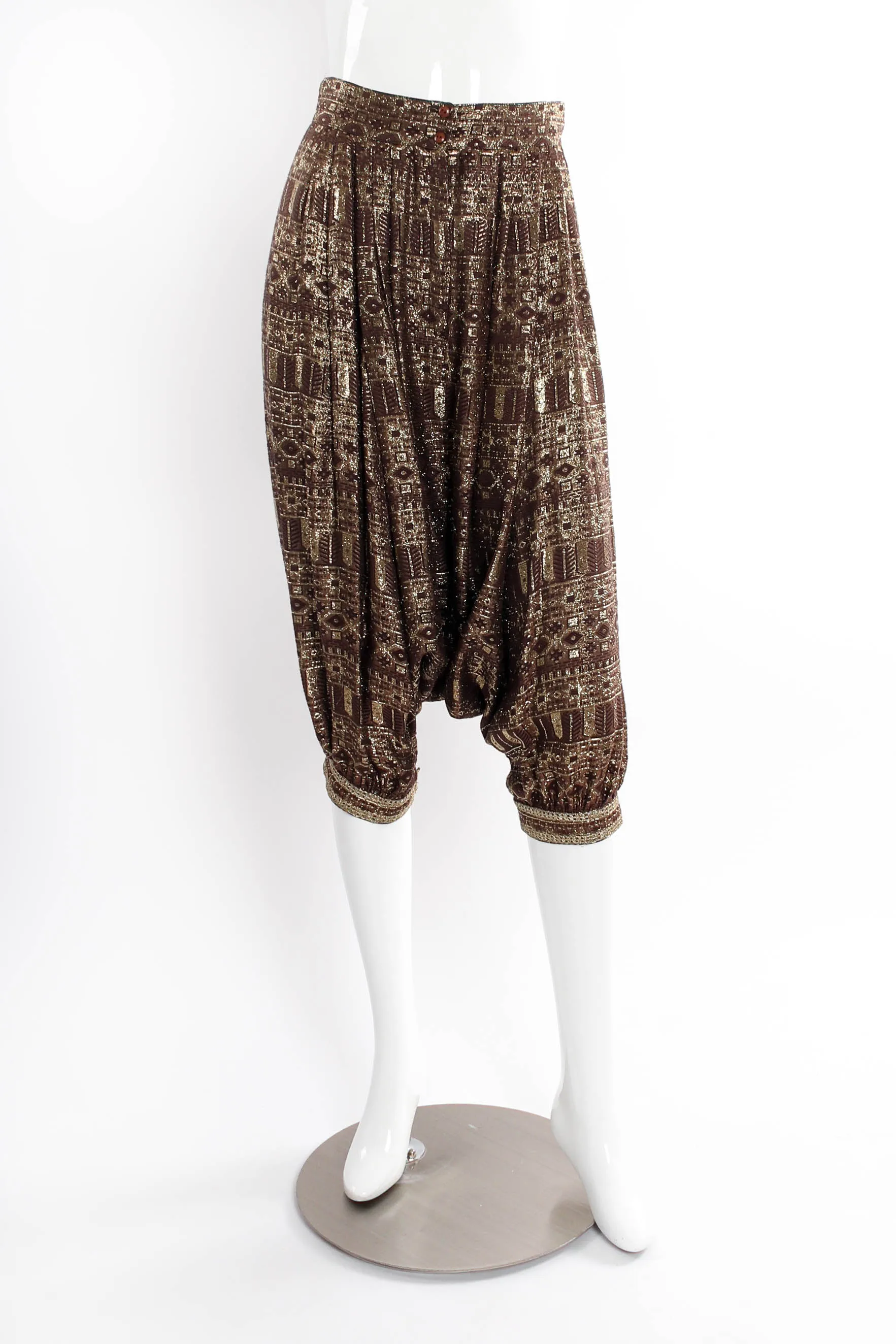 Metallic Cropped Harem Pants