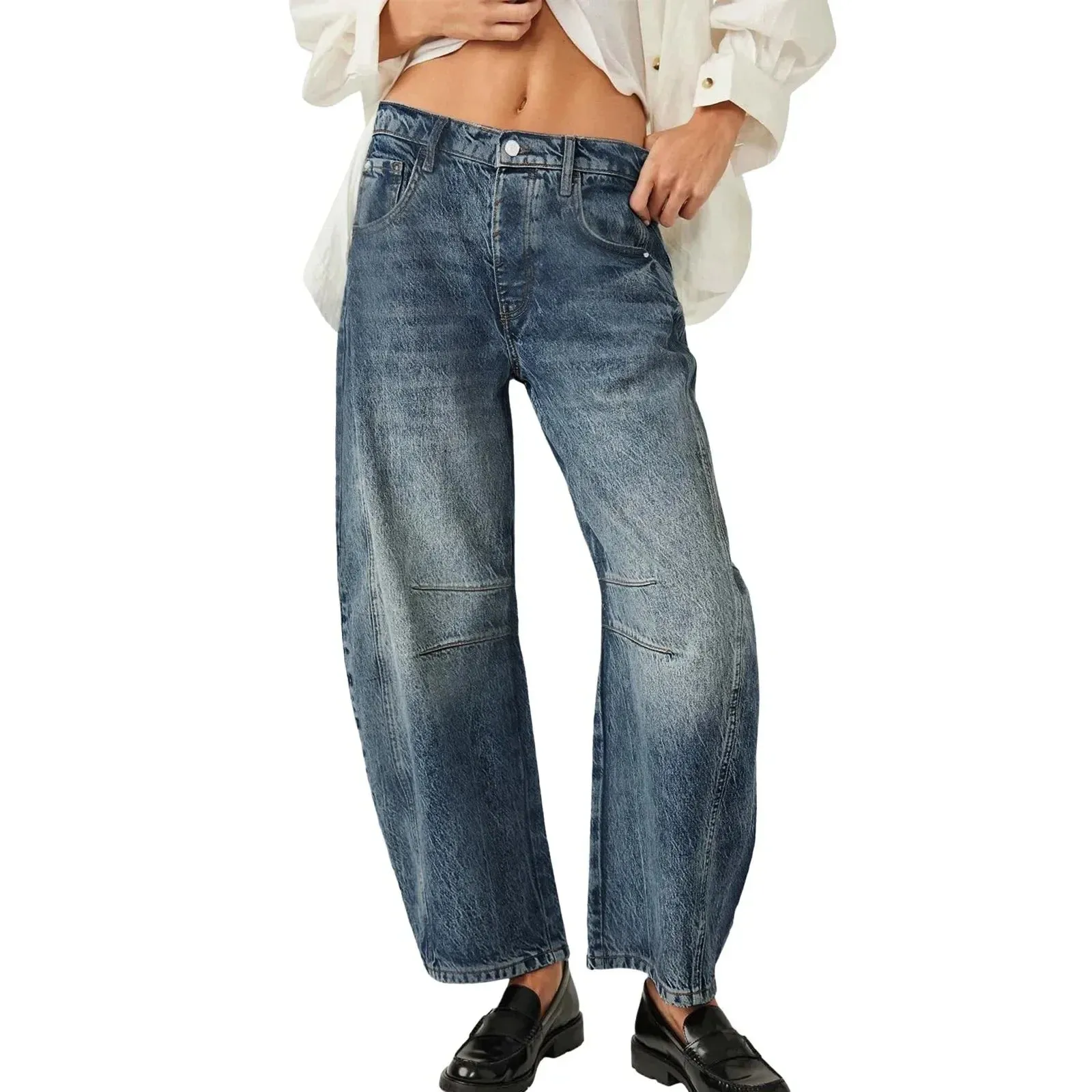 Mid-Rise Baggy Wide-Leg Jeans