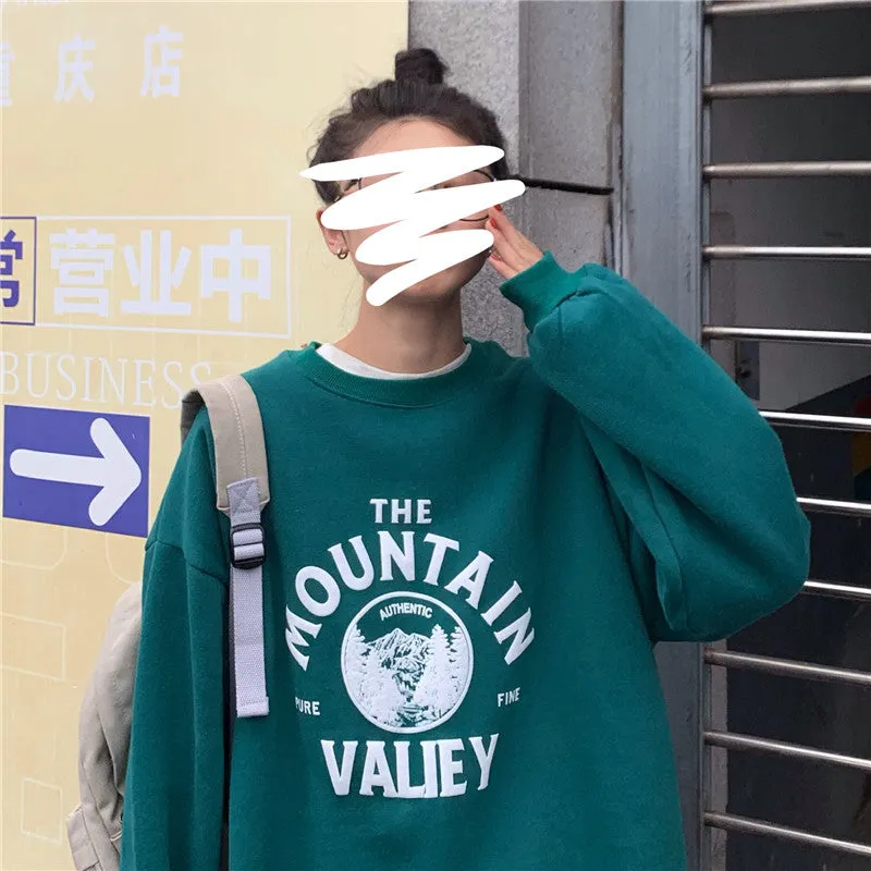 “MOUNTAIN WALIEY” ROUND NECK SWEATSHIRT W102509