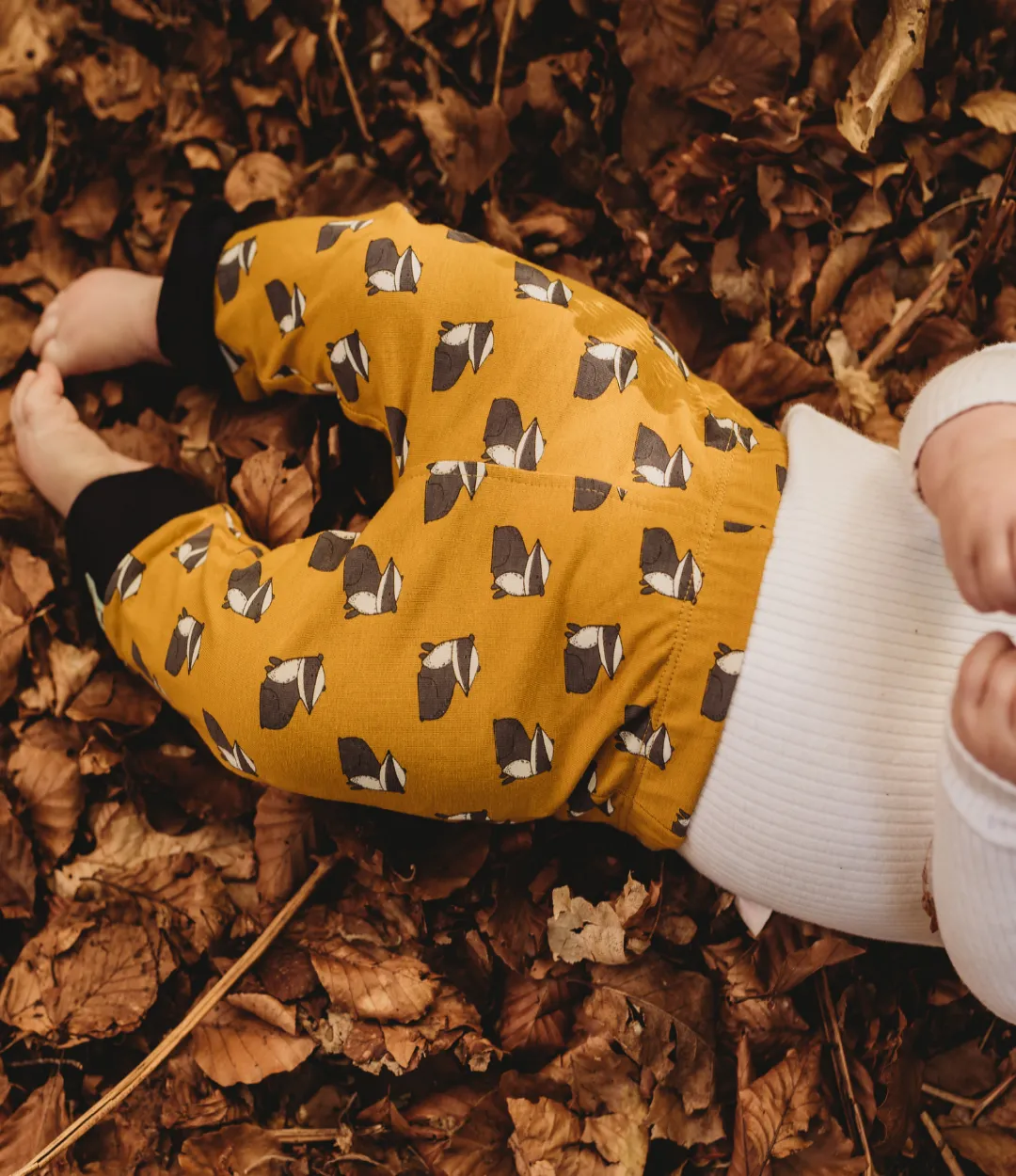 Multicoloured Badger And Stripe Print Leggings - 2 Pack