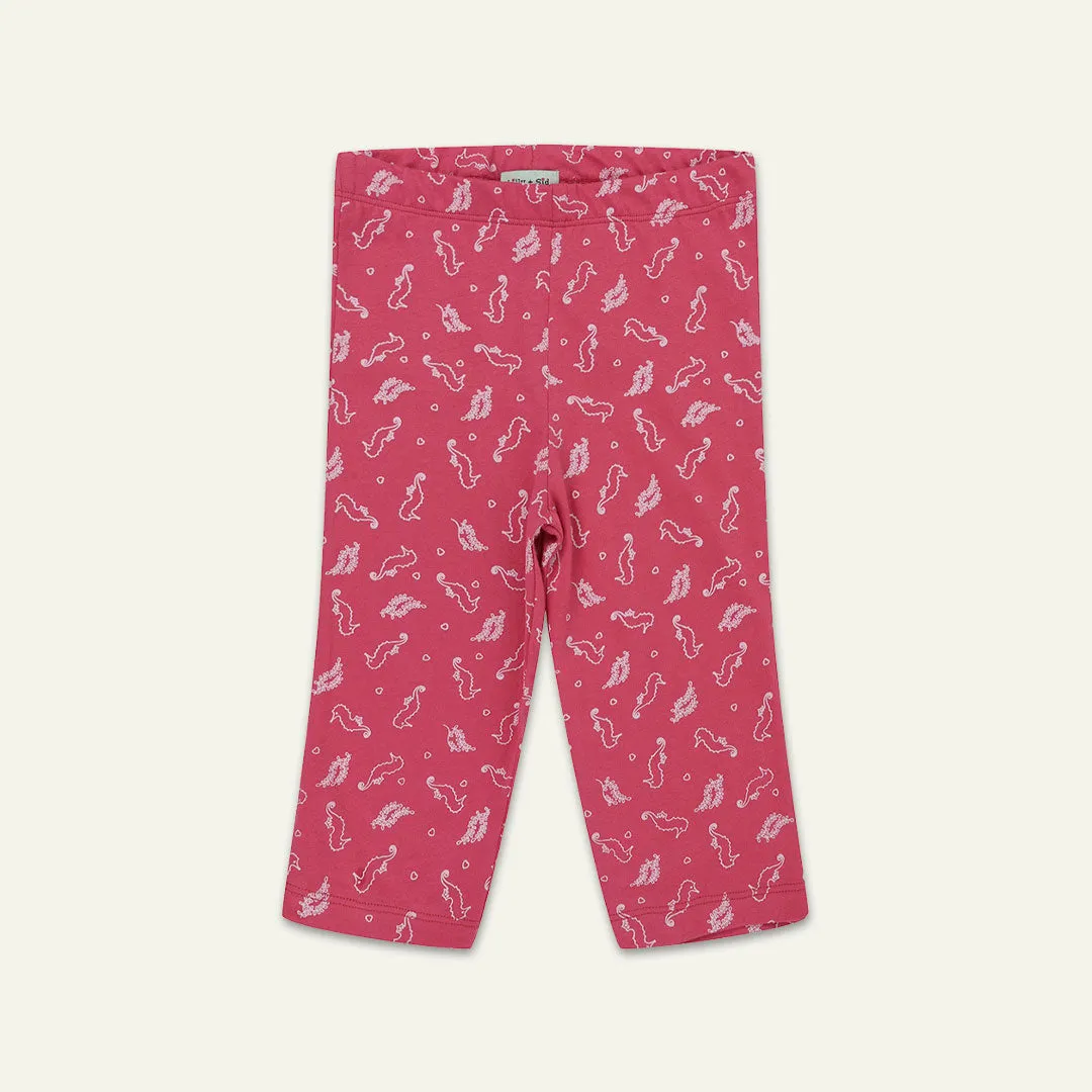 Multicoloured Seahorse and Stripe Print Leggings -2 Pack