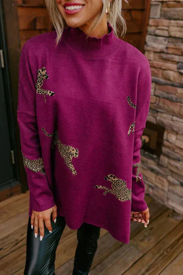 Myra – Women's Longsleeve Top with Leopard Print