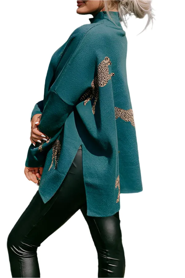 Myra – Women's Longsleeve Top with Leopard Print