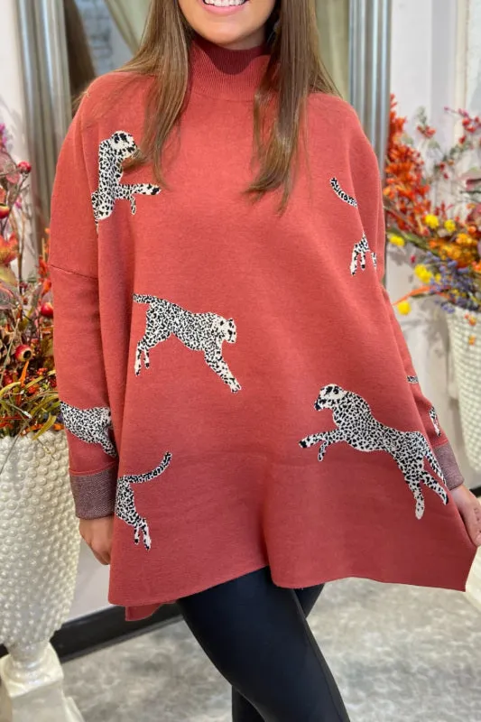 Myra – Women's Longsleeve Top with Leopard Print