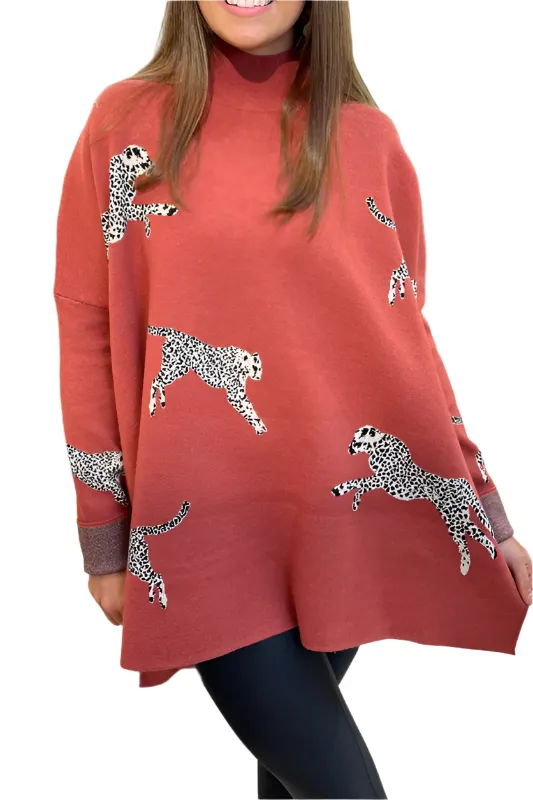 Myra – Women's Longsleeve Top with Leopard Print