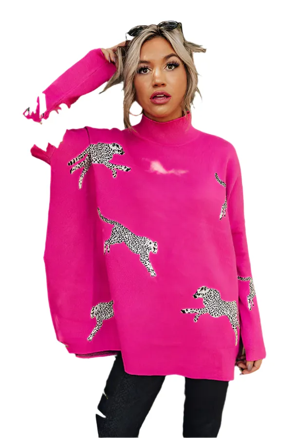 Myra – Women's Longsleeve Top with Leopard Print