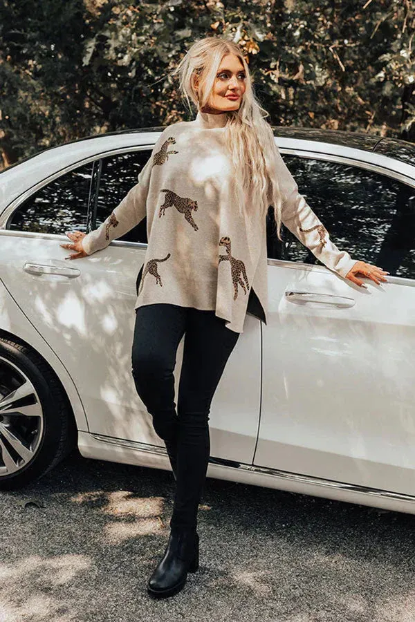 Myra – Women's Longsleeve Top with Leopard Print