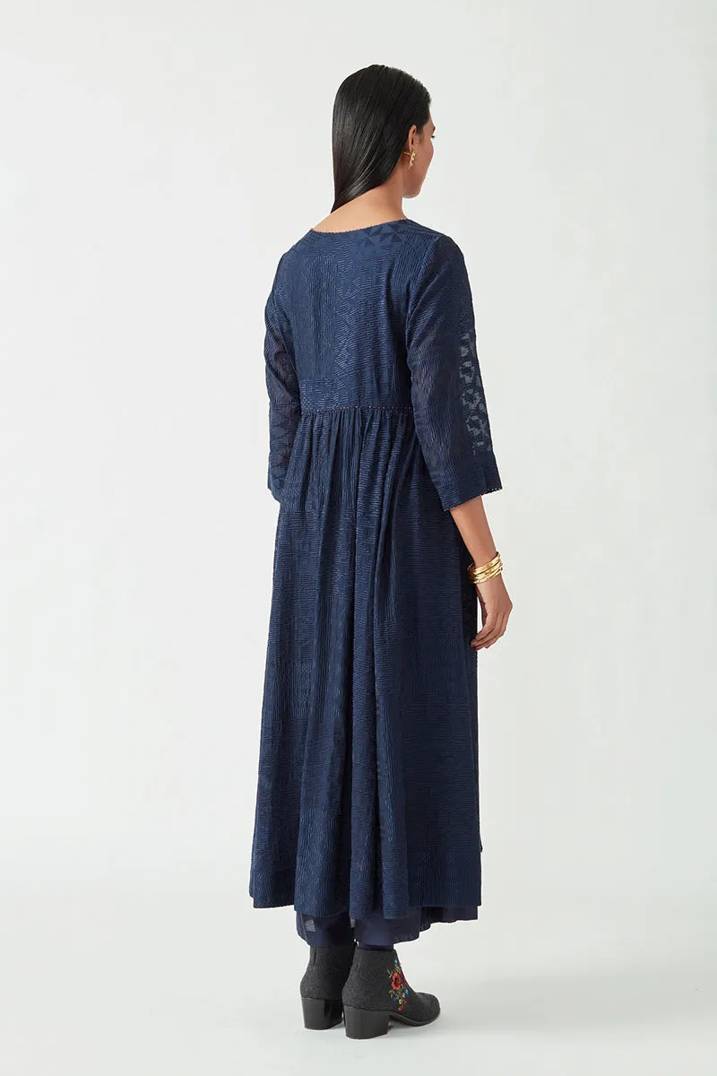 Navy Maceo Embroidered Kurta With Pant