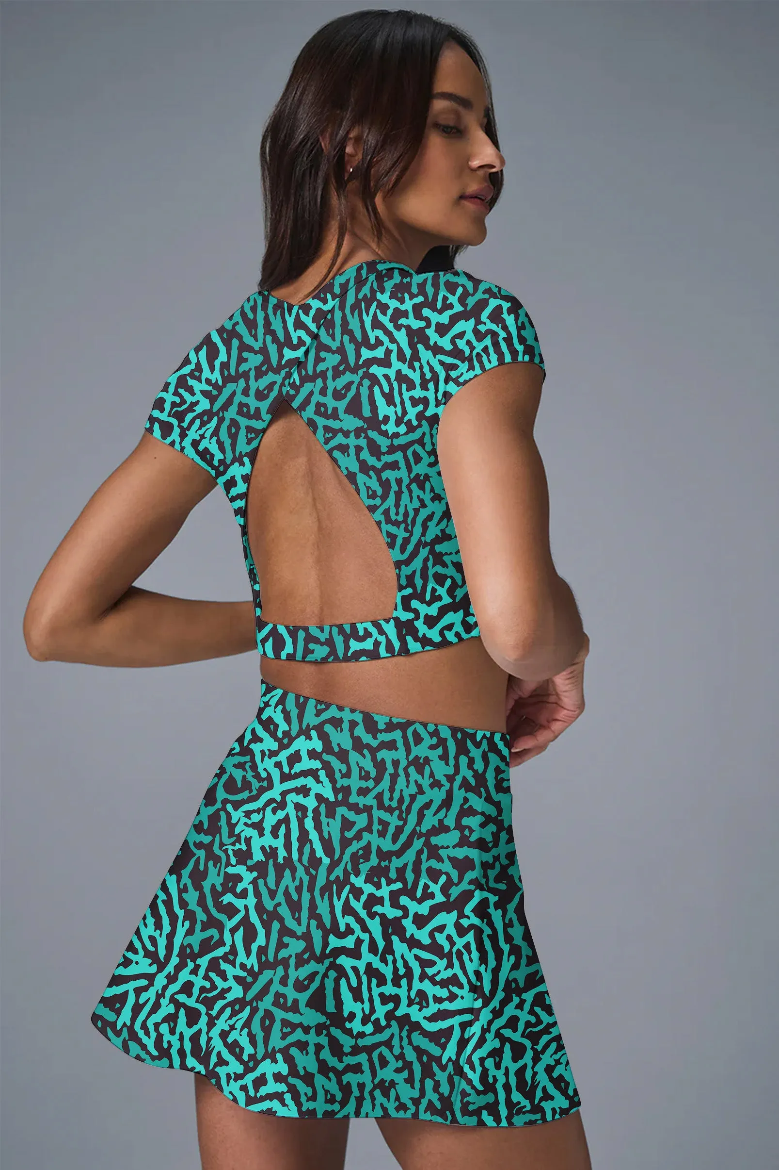 Neon Pulse Maze Skirt