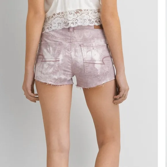 New American Eagle Distressed Hi-Rise Shortie Shorts - 12